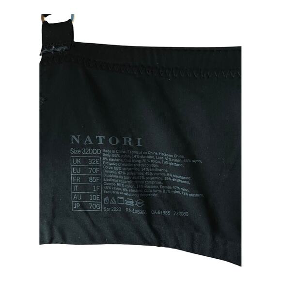 Natori T-shirt bra 732080 Pure Luxe underwire light black size 32DDD 32F - Picture 4 of 6